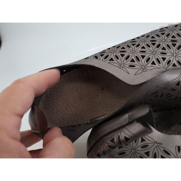 Ilse Jacobsen Women Tulip Slip On Shoe Size 40 10 Grey Metallic Perforated Vegan - Picture 9 of 10